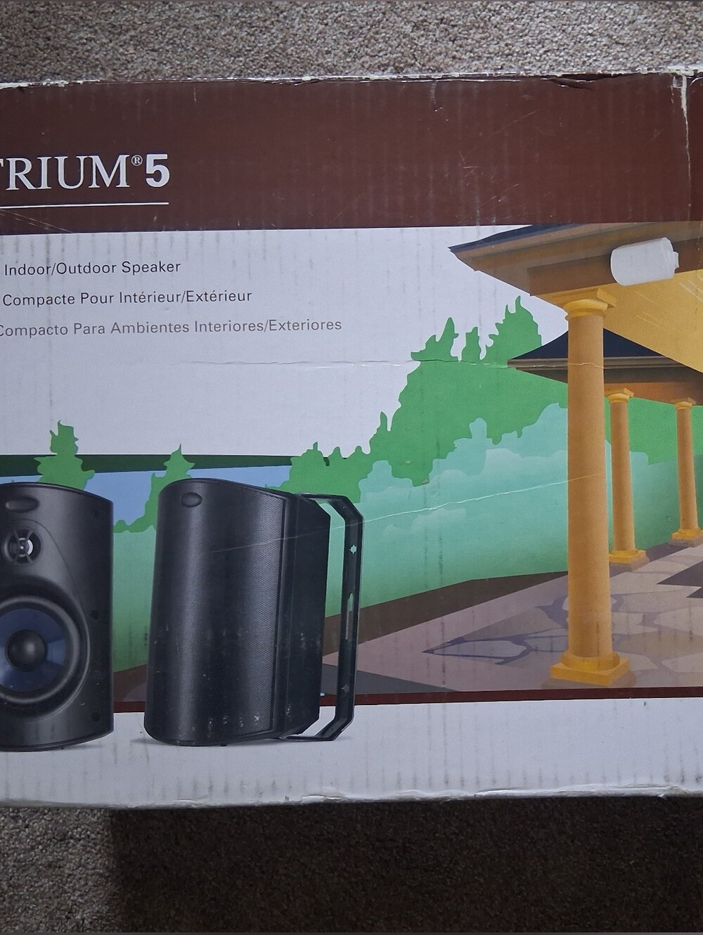 Polk Audio Atrium 5 Outdoor Speakers White Pair All-Weather 5" open box